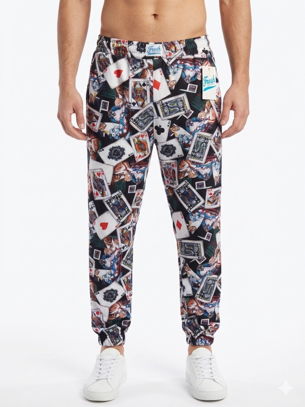 Fresh Prints of Bel-Air Lounge Pants Poker Cards Graphic Unisex Adults Sz L NWT